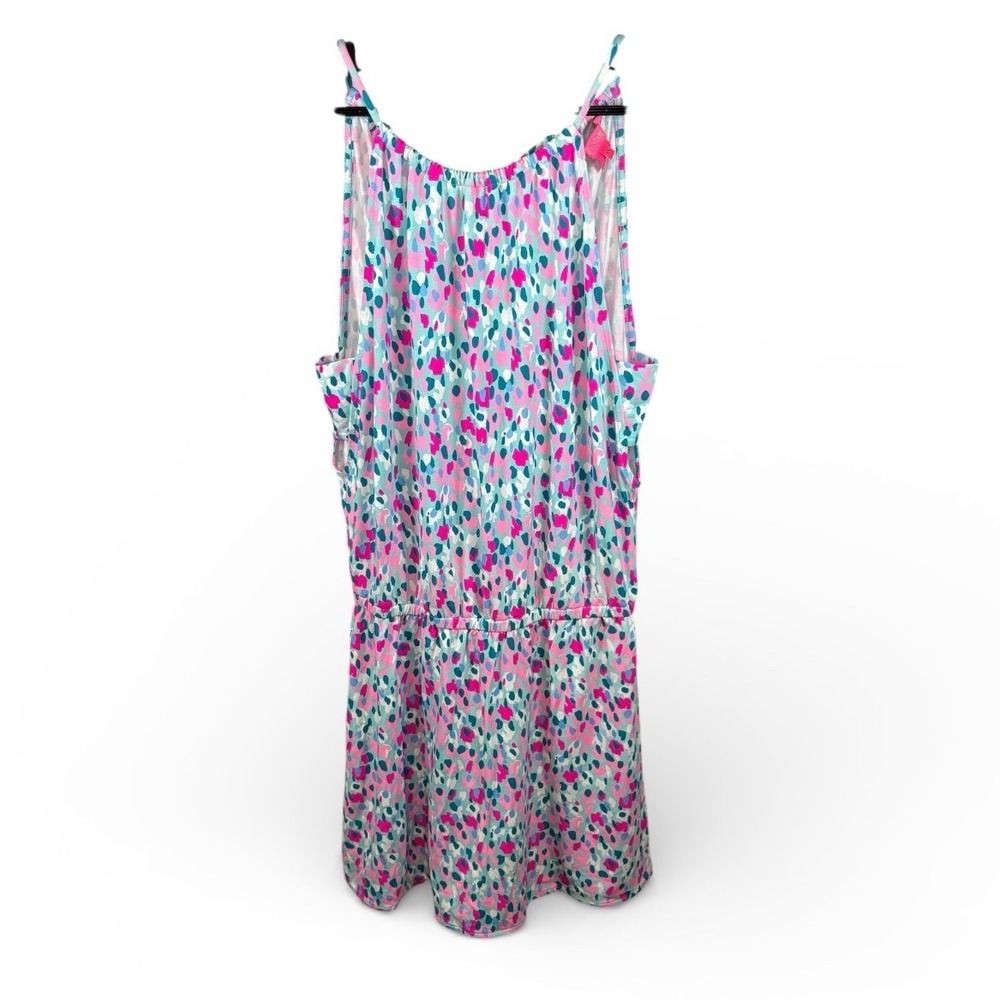 Lilly Pulitzer Womens Pink Blue‎ Abstract Leopard Print Romper Size XS 5611